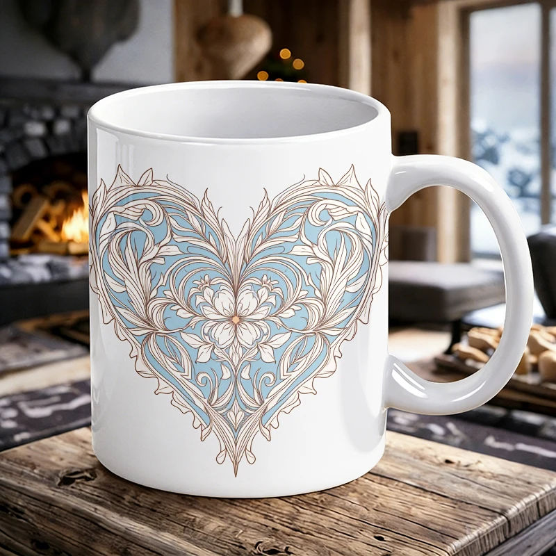 Baroque floral heart-shaped ceramic cup with handle, creative coffee cup, milk cup, office tea cup, drinking cup, fade-resistant
Baroque floral heart-shaped ceramic cup with handle, creative coffee cup, milk cup, office tea cup, drinking cup, fade-resistant