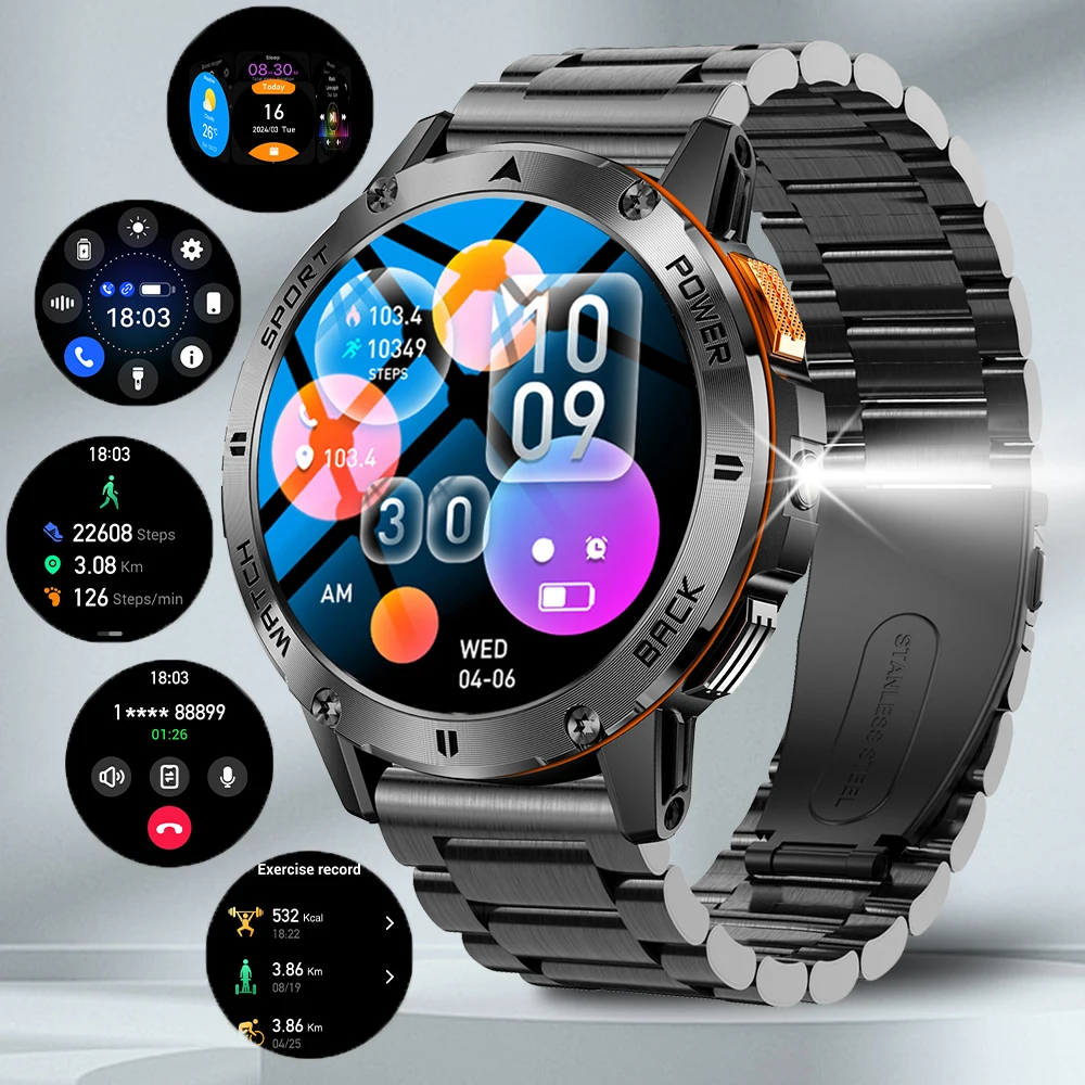 New Military Outdoor Sport Smart Watch Men 1.53-Inch HD Screen Flashlight IP68 Waterproof Bluetooth Call Smartwatch For HUAWEI
New Military Outdoor Sport Smart Watch Men 1.53-Inch HD Screen Flashlight IP68 Waterproof Bluetooth Call Smartwatch For HUAWEI