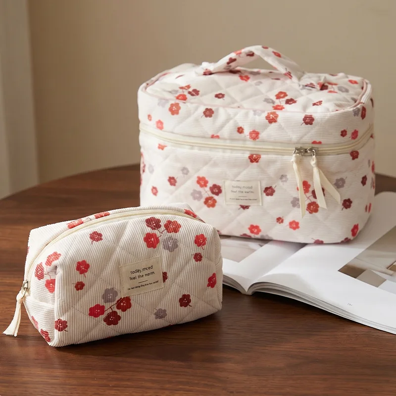 Corduroy red floral cosmetic bag large capacity portable toilet bag travel portable cosmetics storage bag
Corduroy red floral cosmetic bag large capacity portable toilet bag travel portable cosmetics storage bag