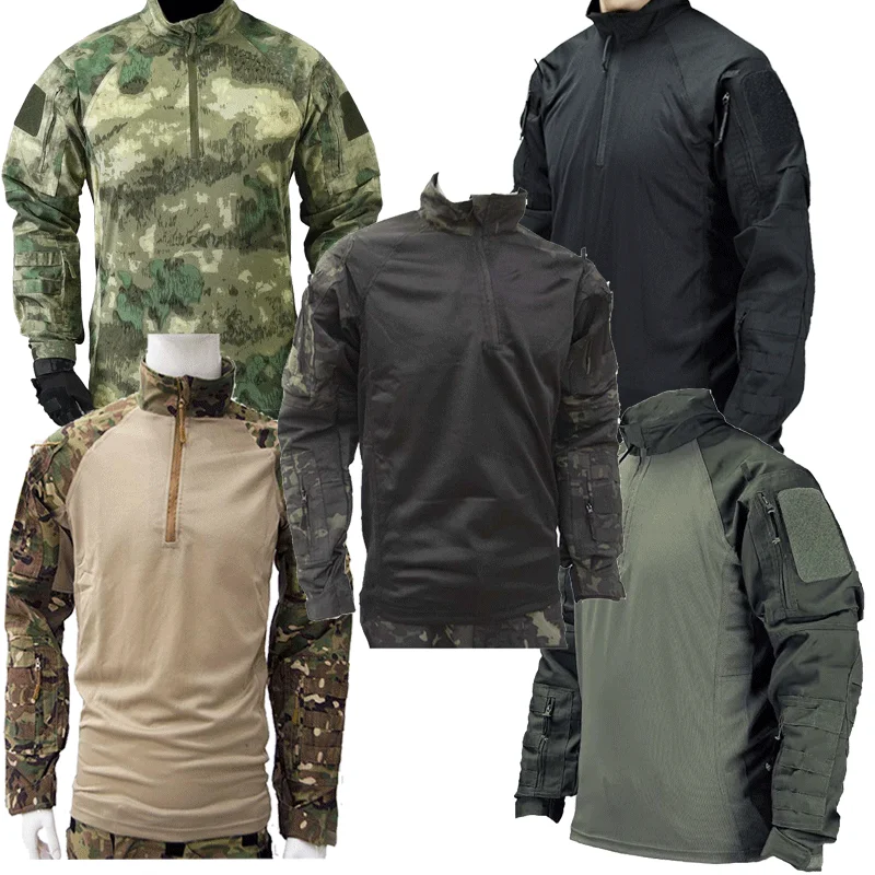 Camo Tactical Frog Shirt Men Breathable Half-Zip Outdoor Wargame Top
Camo Tactical Frog Shirt Men Breathable Half-Zip Outdoor Wargame Top