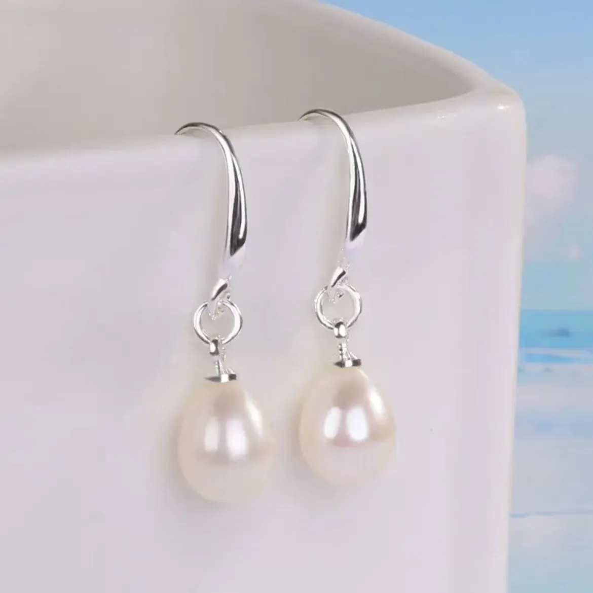7-8mm Rice Shape Freshwater Pearl Drop Earrings for Women 925 Sterling Silver Female Pearl Dangle Earrings Jewelry Gift
7-8mm Rice Shape Freshwater Pearl Drop Earrings for Women 925 Sterling Silver Female Pearl Dangle Earrings Jewelry Gift