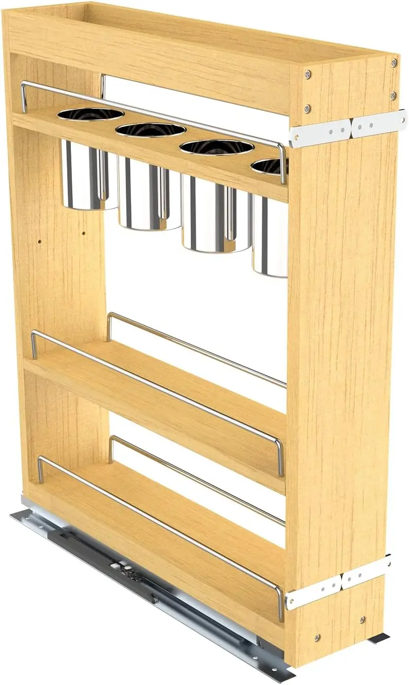 5" Soft-Close Wood Pullout Shelf Organizer for Utilities Kitchen and Bathroom Base Cabinets, Slide Out Spice Rack
5" Soft-Close Wood Pullout Shelf Organizer for Utilities Kitchen and Bathroom Base Cabinets, Slide Out Spice Rack