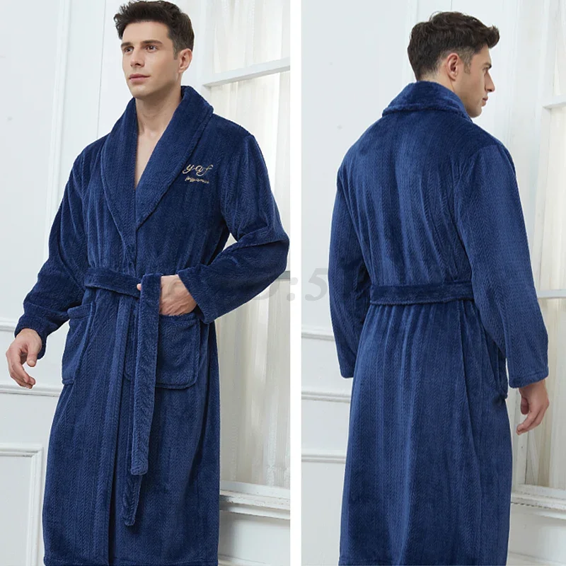 Men Casual Bathrobe Gown Autumn Winter Flannel Long Robe Couple Thicked Warm Sleepwear Plus Size Nightgown Women Loose Home Wear
Men Casual Bathrobe Gown Autumn Winter Flannel Long Robe Couple Thicked Warm Sleepwear Plus Size Nightgown Women Loose Home Wear