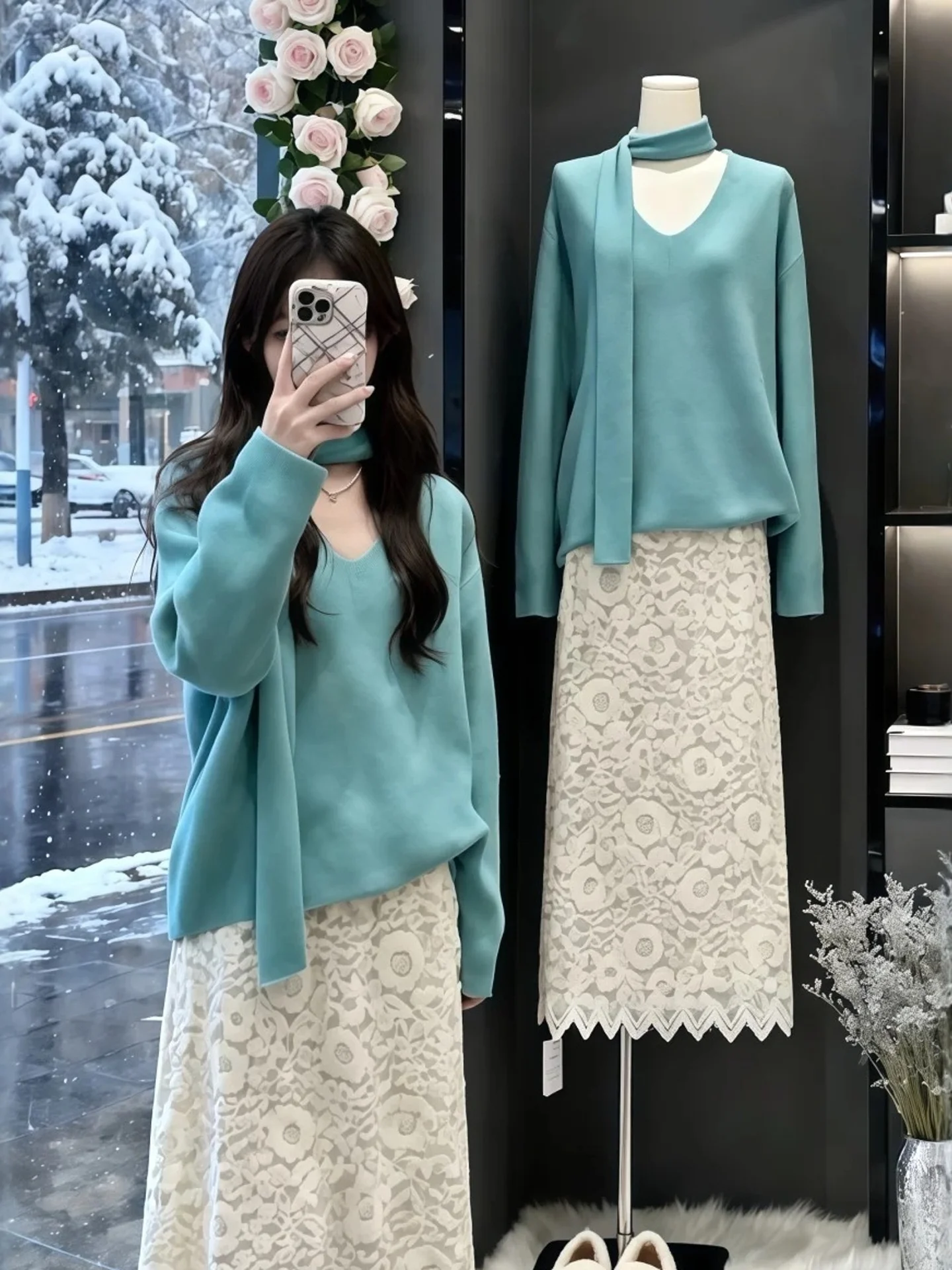 Korean Sle Sweet Loose Sweater And Lace f Skirt Set Women's Faionable Early Autumn New Arrival Two Piece Ensemble
Korean Sle Sweet Loose Sweater And Lace f Skirt Set Women's Faionable Early Autumn New Arrival Two Piece Ensemble