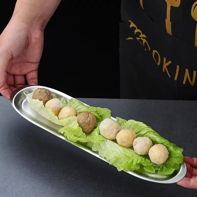 Нержавеющая сталь ретро тарелка для креветок в японском стиле длинный поднос для суши домашний креативный горячий горшок обеденная тарелка кухонная посуда 
Нержавеющая сталь ретро тарелка для креветок в японском стиле длинный поднос для суши домашний креативный горячий горшок обеденная тарелка кухонная посуда