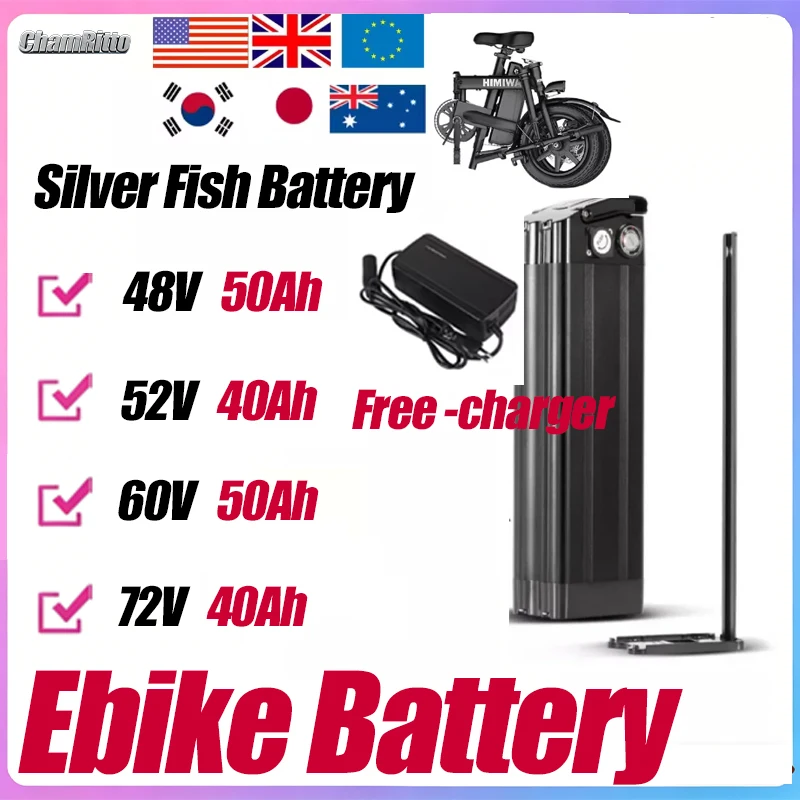Литиевая батарея для электровелосипеда Silver Fish 30Ач 40Ач 50Ач 36В/48В/52В/60В/72В, высокая емкость, высокая мощность, нижний 2-контактный выход питания
Литиевая батарея для электровелосипеда Silver Fish 30Ач 40Ач 50Ач 36В/48В/52В/60В/72В, высокая емкость, высокая мощность, нижний 2-контактный выход питания