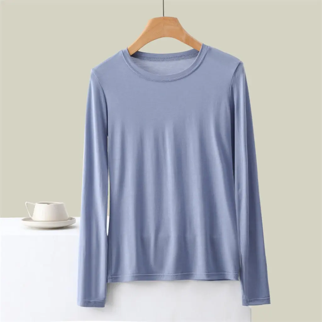 Fashionable Women's Slim Fit round Neck Long Sleeve T-shirt Modal Pure Color Top for Summer New Outer Bottoming Shirt
Fashionable Women's Slim Fit round Neck Long Sleeve T-shirt Modal Pure Color Top for Summer New Outer Bottoming Shirt