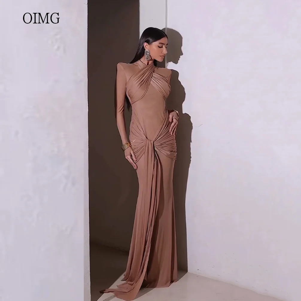 OIMG Modern Brown Mermaid Prom Gowns Full Sleeves Backless Party Gown Floor Length Evening Dress vestidos de gala Customized
OIMG Modern Brown Mermaid Prom Gowns Full Sleeves Backless Party Gown Floor Length Evening Dress vestidos de gala Customized