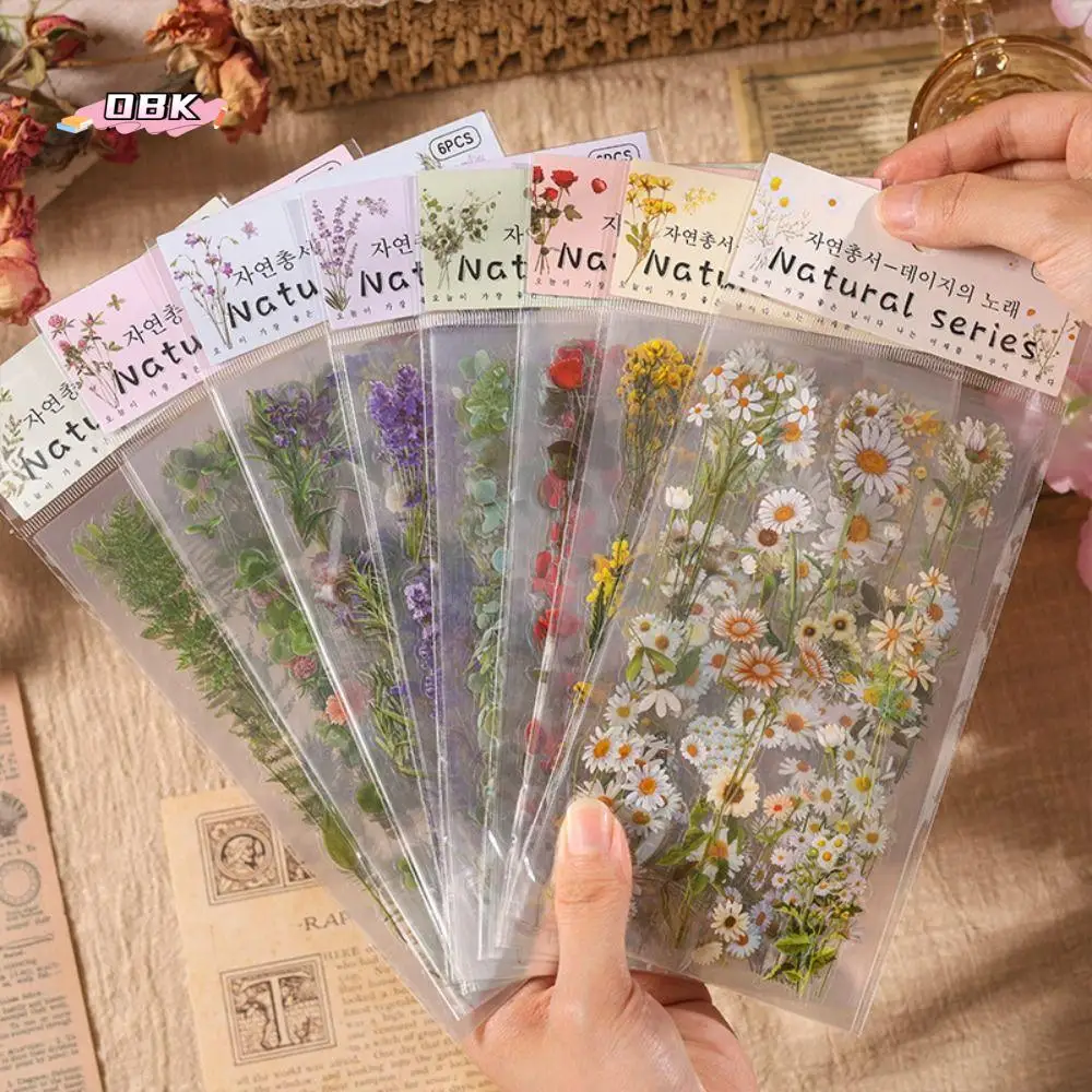 6 pcs/pack Nature PVC Plant Flower Sticker Vintage Adhesive Scrapbook Stickers Clear PET Hot Stamping
6 pcs/pack Nature PVC Plant Flower Sticker Vintage Adhesive Scrapbook Stickers Clear PET Hot Stamping
