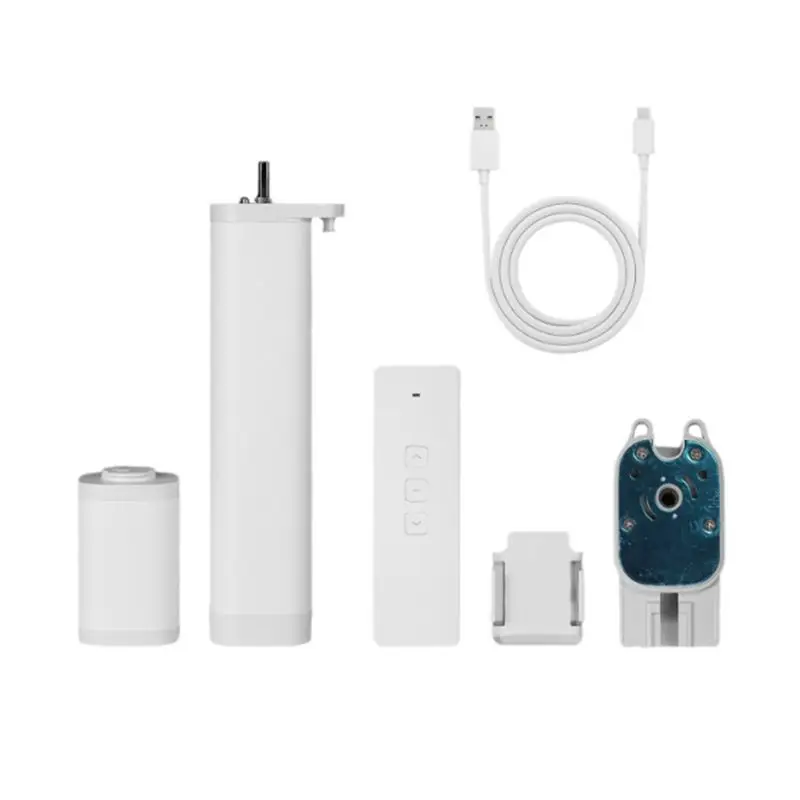 ABMF-Tuya Zigbee Curtain Motor With Lithium Battery Rechargeable Removable With Remote Control Work For Alexa Google Hom