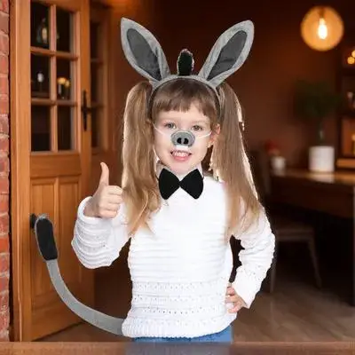 Комплект костюма осла для детей: аксессуары для ролевых игр и маскарада, включают повязку на голову, хвост, галстук-бабочку, носик, декор для вечеринки и развлечений
Комплект костюма осла для детей: аксессуары для ролевых игр и маскарада, включают повязку на голову, хвост, галстук-бабочку, носик, декор для вечеринки и развлечений