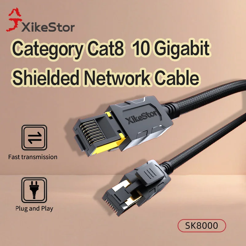 Интернет-кабель XikeStor 40G Ethernet Cat 8 Lan Kabel Высокоскоростной стабильный экранированный сетевой кабель Ethernet Cat8 Rij45 1,5 м/3 м/5 м/8 м
Интернет-кабель XikeStor 40G Ethernet Cat 8 Lan Kabel Высокоскоростной стабильный экранированный сетевой кабель Ethernet Cat8 Rij45 1,5 м/3 м/5 м/8 м