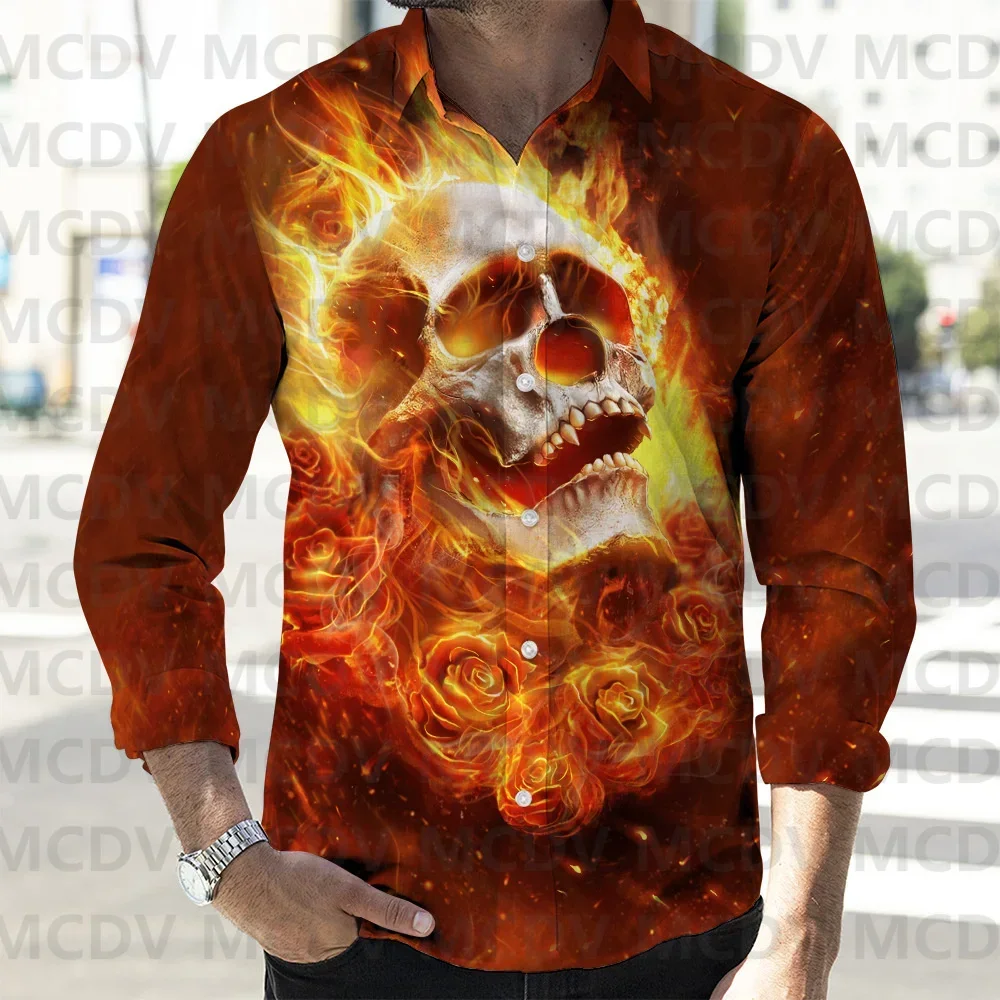 Men's Halloween Skull 3D Printed Casual Long Sleeved Shirt Button Down Shirts Spring Mens Casual Lapel Shirt
Men's Halloween Skull 3D Printed Casual Long Sleeved Shirt Button Down Shirts Spring Mens Casual Lapel Shirt