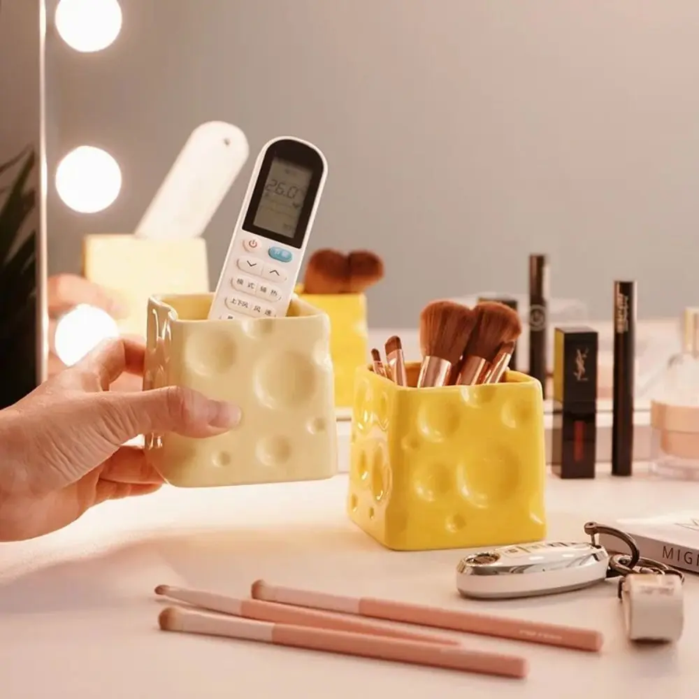 Cheese Shape Ceramic Cheese Storage Can Ceramics Cartoon Makeup Brush Storage Cylinder Exquisite Light Luxury Style
Cheese Shape Ceramic Cheese Storage Can Ceramics Cartoon Makeup Brush Storage Cylinder Exquisite Light Luxury Style