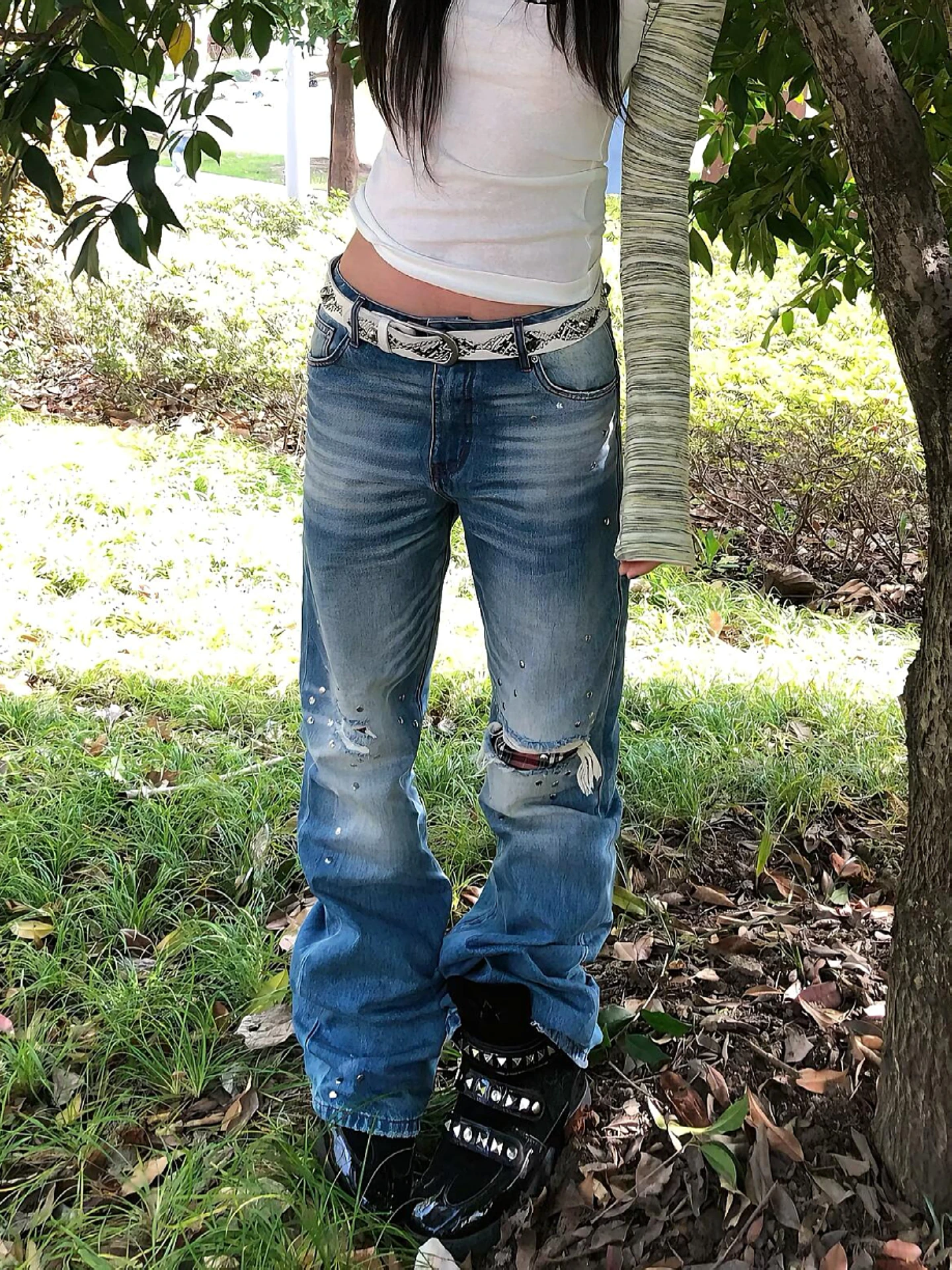 Retro American Large Size Denim Jeans Women's Street Style Slimming Straight Leg Torn Washed Bell Bottoms Casual Summer Jeans
Retro American Large Size Denim Jeans Women's Street Style Slimming Straight Leg Torn Washed Bell Bottoms Casual Summer Jeans