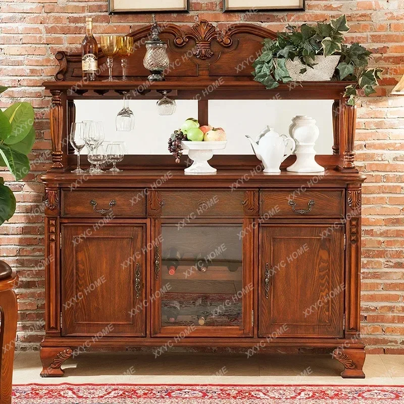 A American-Style Solid Wood Dining Side Double-Layer Wine Rack Solid Wood Storage Organizer Display Wine Cabinet
A American-Style Solid Wood Dining Side Double-Layer Wine Rack Solid Wood Storage Organizer Display Wine Cabinet