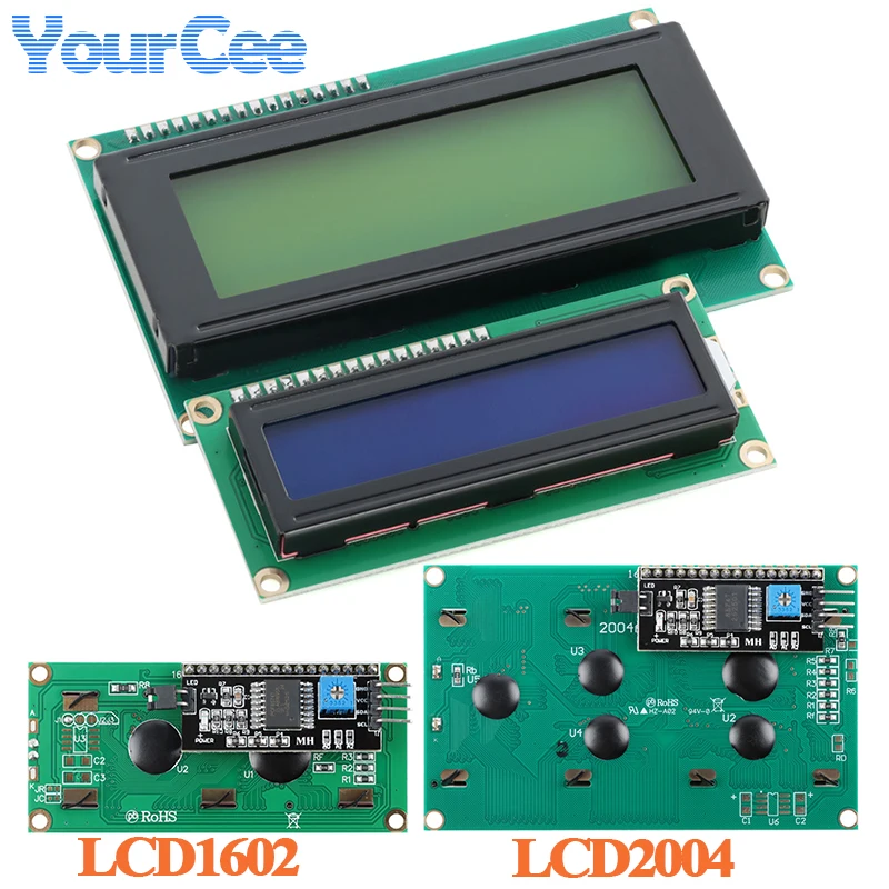 LCD1602 LCD2004 Yellow-Green/Blue Display Screen with Adapter Board with I2C IIC LCD1602A LCD2004A LCD Module with Backlight
LCD1602 LCD2004 Yellow-Green/Blue Display Screen with Adapter Board with I2C IIC LCD1602A LCD2004A LCD Module with Backlight