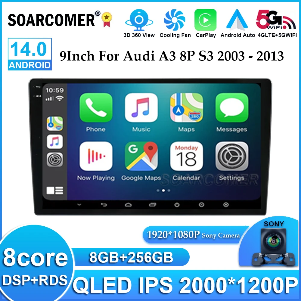 9-дюймовый умный автомобильный радиоприемник Android 14 для Audi A3 8P 2003 - 2012 беспроводной CarPlay Android автомобильный мультимедийный проигрыватель навигации
9-дюймовый умный автомобильный радиоприемник Android 14 для Audi A3 8P 2003 - 2012 беспроводной CarPlay Android автомобильный мультимедийный проигрыватель навигации