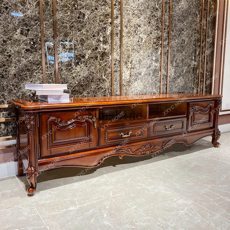 all-solid wood TV cabinet retro engraved baking paint with pumped storage
all-solid wood TV cabinet retro engraved baking paint with pumped storage