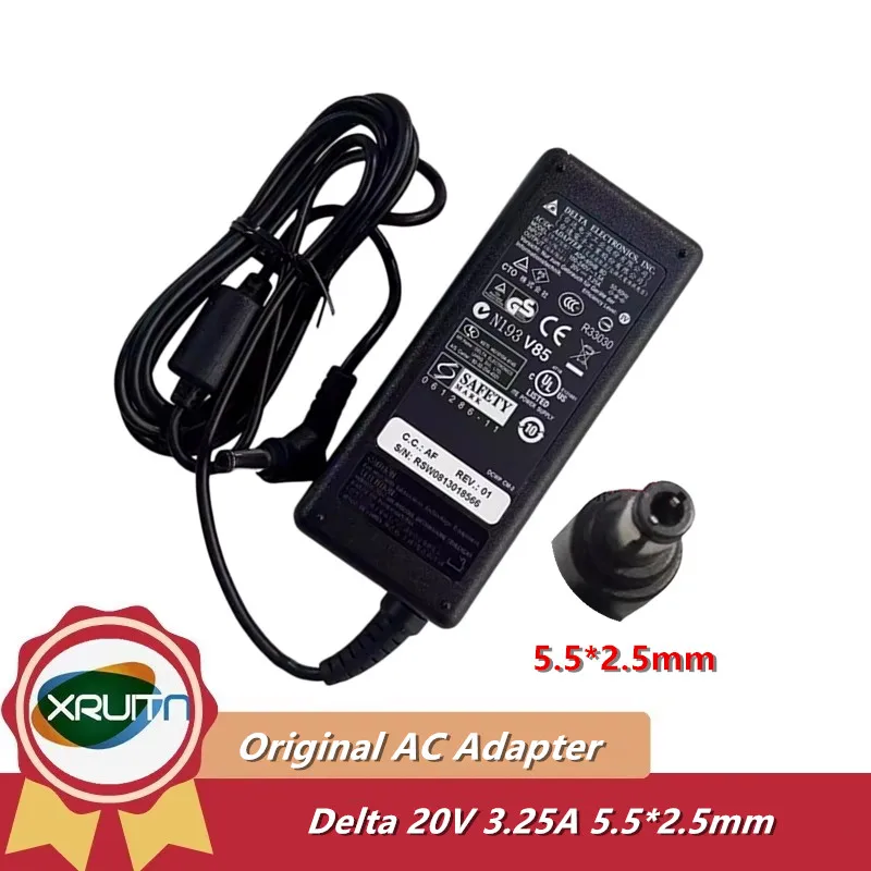 Original Delta 20V 3.25A 65W 5.5*2.5mm ADP-65HB BD AC DC Adapter Charger 65W Laptop Power Supply Genuine
Original Delta 20V 3.25A 65W 5.5*2.5mm ADP-65HB BD AC DC Adapter Charger 65W Laptop Power Supply Genuine