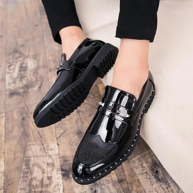 Dress men's shoes casual business dress black small leather shoes platform shoes Korean version round head youth
Dress men's shoes casual business dress black small leather shoes platform shoes Korean version round head youth