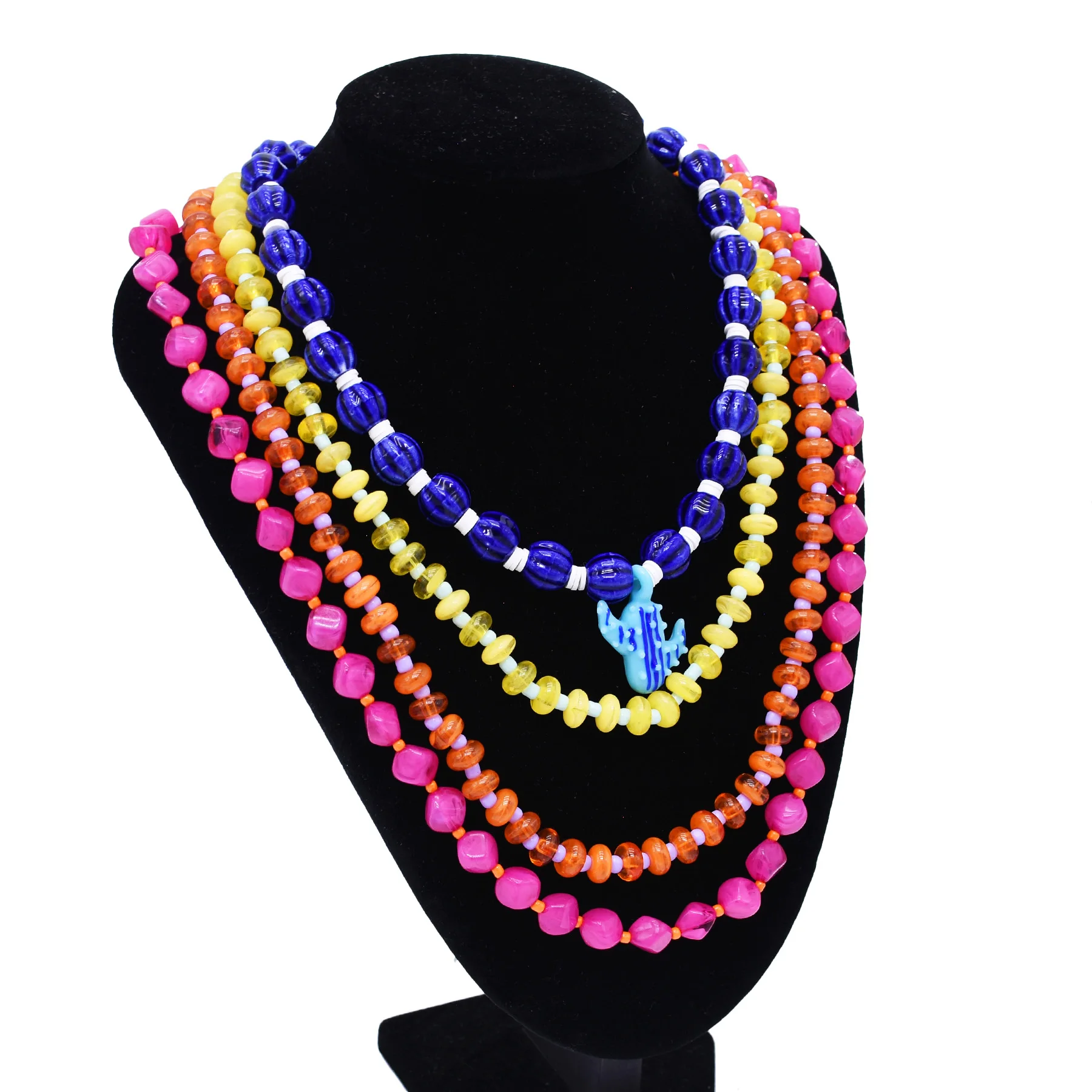 New Bohemian vacation-style dopamine-colored beaded cactus pendant multi-layer stacked necklace for women
New Bohemian vacation-style dopamine-colored beaded cactus pendant multi-layer stacked necklace for women