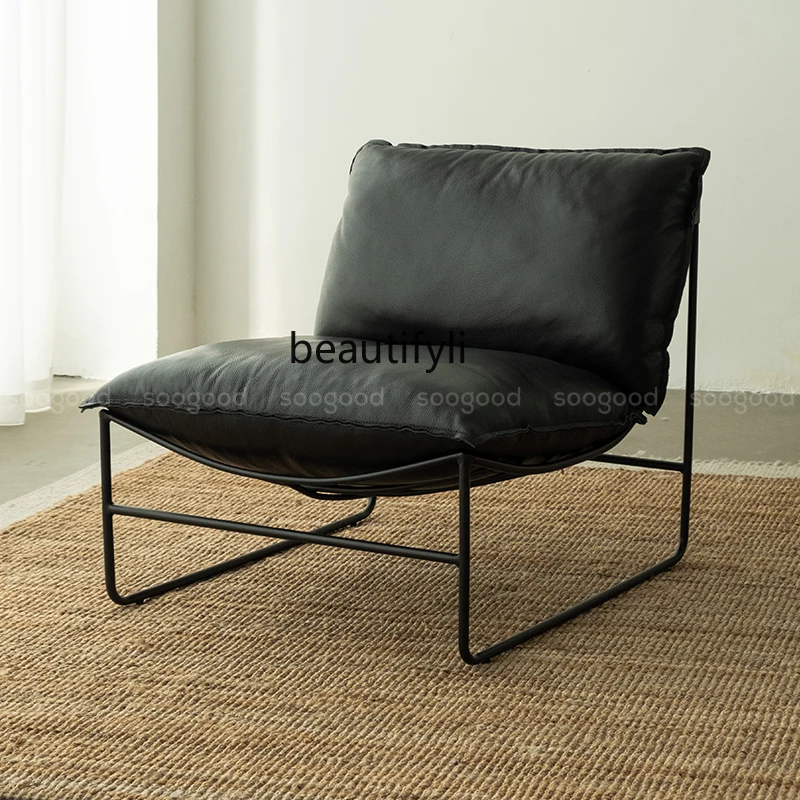 Leather down single sofa chair, living room bedroom balcony casual reading chair
Leather down single sofa chair, living room bedroom balcony casual reading chair
