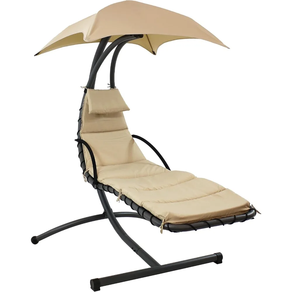 Floating Chaise Lounger - Outdoor Hanging Patio Swing Chair with Canopy and Arc Stand - 260-Pound Capacity
Floating Chaise Lounger - Outdoor Hanging Patio Swing Chair with Canopy and Arc Stand - 260-Pound Capacity