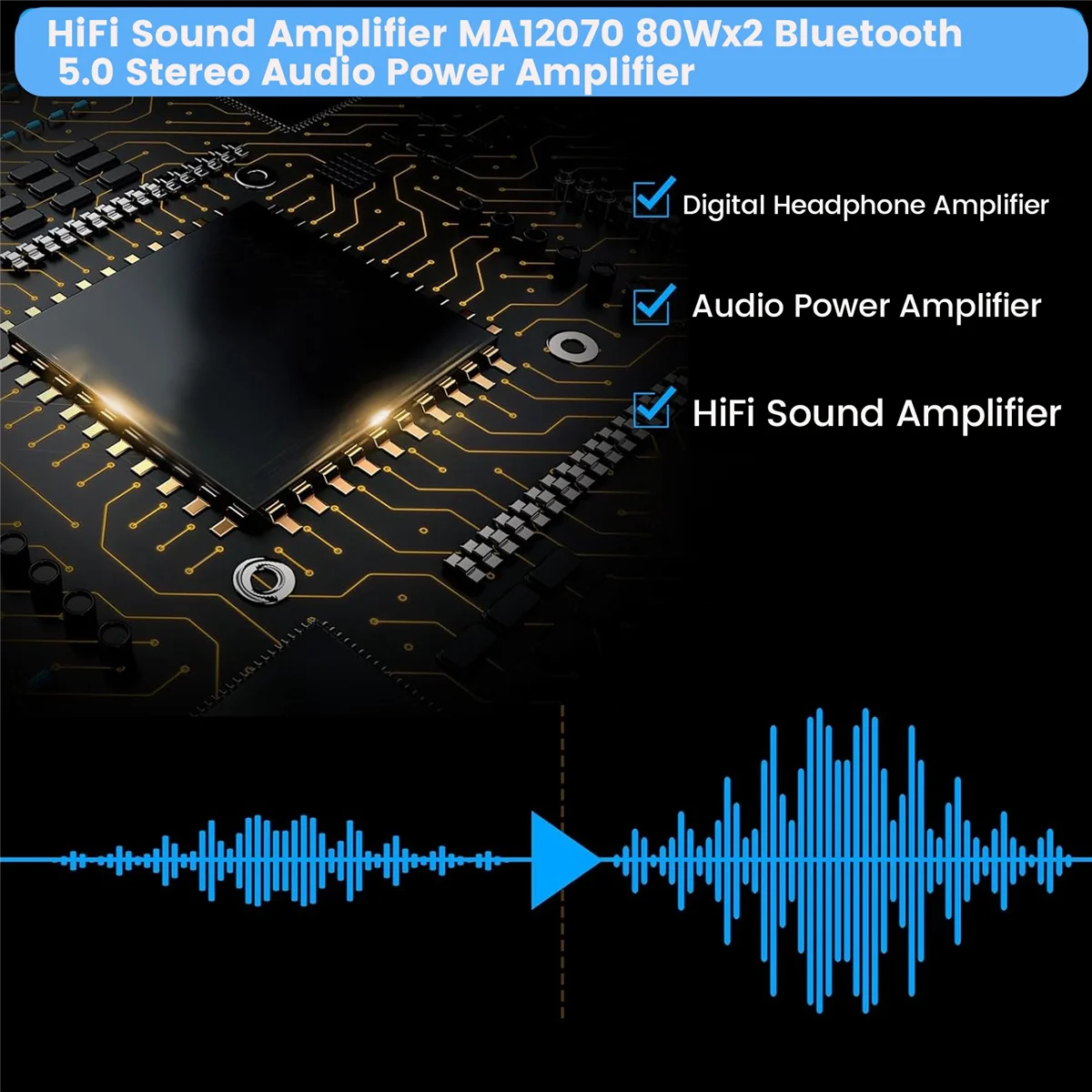HiFi Sound Amplifier MA12070 80Wx2 Bluetooth 5.0 Stereo Audio Power Amplifier for Home Theater Karaoke Amplifiy-Black HOT
HiFi Sound Amplifier MA12070 80Wx2 Bluetooth 5.0 Stereo Audio Power Amplifier for Home Theater Karaoke Amplifiy-Black HOT