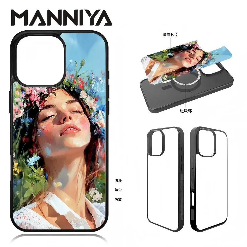 MANNIYA for iphone 17 16 15 14 pro max Blank 2D Sublimation TPU+PC rubber phone Case with film inserts 10pcs/lot
MANNIYA for iphone 17 16 15 14 pro max Blank 2D Sublimation TPU+PC rubber phone Case with film inserts 10pcs/lot