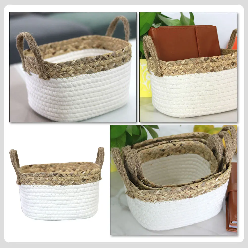 Cotton Rope Storage Basket Large Woven Organizer With Handles For Home Clothes Cosmetics Towels Blankets Snacks
Cotton Rope Storage Basket Large Woven Organizer With Handles For Home Clothes Cosmetics Towels Blankets Snacks
