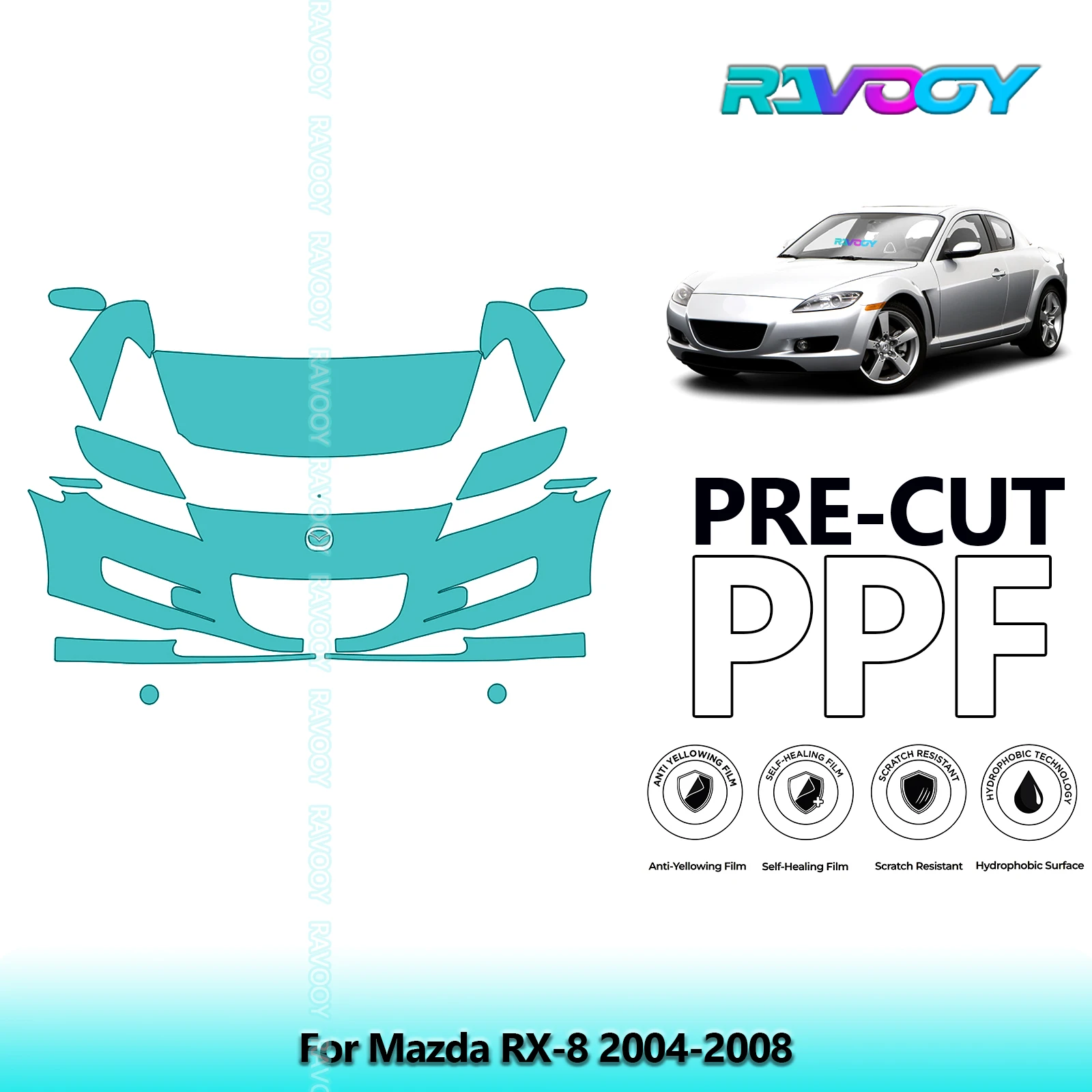 8.5Mil Precut Paint Protection Film PPF Clear Bra Front Kit For Mazda RX-8 2004-2008
8.5Mil Precut Paint Protection Film PPF Clear Bra Front Kit For Mazda RX-8 2004-2008