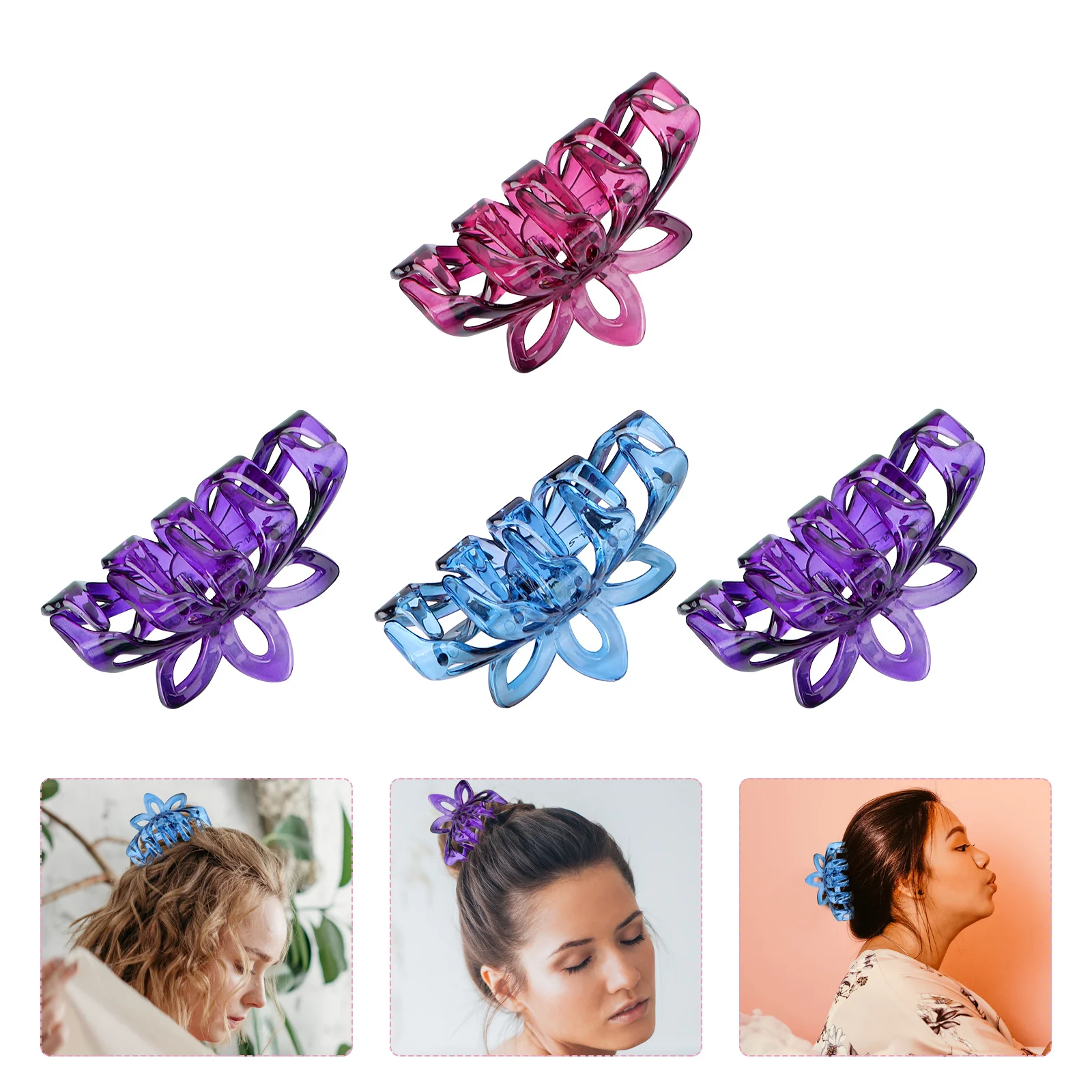 4Pcs Plastic Hair Claw Clamps Large Classic Style Strong Grip Clips for Women Elegant Lightweight Hair Accessories for Daily
4Pcs Plastic Hair Claw Clamps Large Classic Style Strong Grip Clips for Women Elegant Lightweight Hair Accessories for Daily
