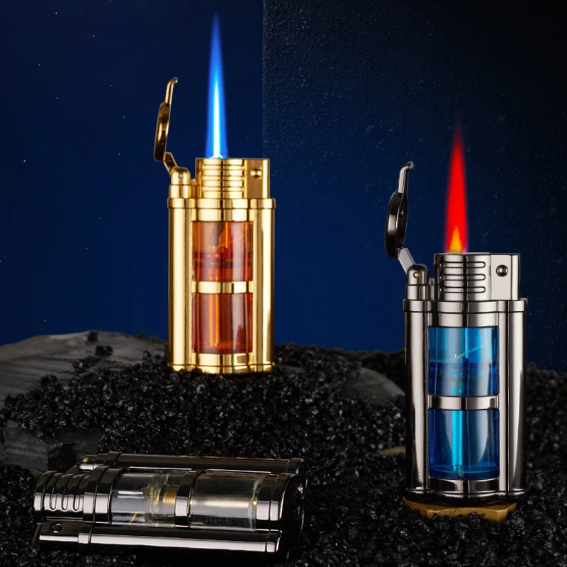 Windproof Butane Lighter with Transparent Visible Gas Tank Men's Gift Cigarette Accessories Cigar Igniter Smoking Accessories
Windproof Butane Lighter with Transparent Visible Gas Tank Men's Gift Cigarette Accessories Cigar Igniter Smoking Accessories