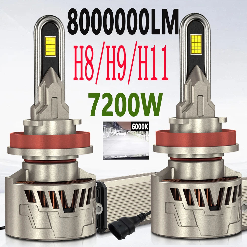 2Pcs H11 LED Car Headlights High Power 7200W Super Bright 8000000LM H8 H9 CPS Canbus Lamp LED Bulb Turbo Lamp 6000K White
2Pcs H11 LED Car Headlights High Power 7200W Super Bright 8000000LM H8 H9 CPS Canbus Lamp LED Bulb Turbo Lamp 6000K White
