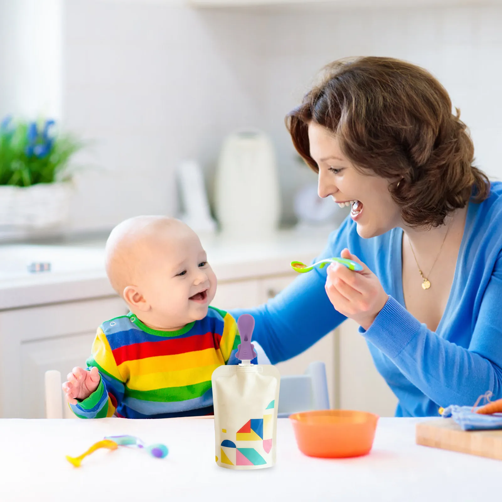 5Pcs Silicone Baby Pouch Spoon Attachment Set for Squeeze Food Pouches Soft Tip Non- Travel Feeding Supply Infant Toddler
5Pcs Silicone Baby Pouch Spoon Attachment Set for Squeeze Food Pouches Soft Tip Non- Travel Feeding Supply Infant Toddler