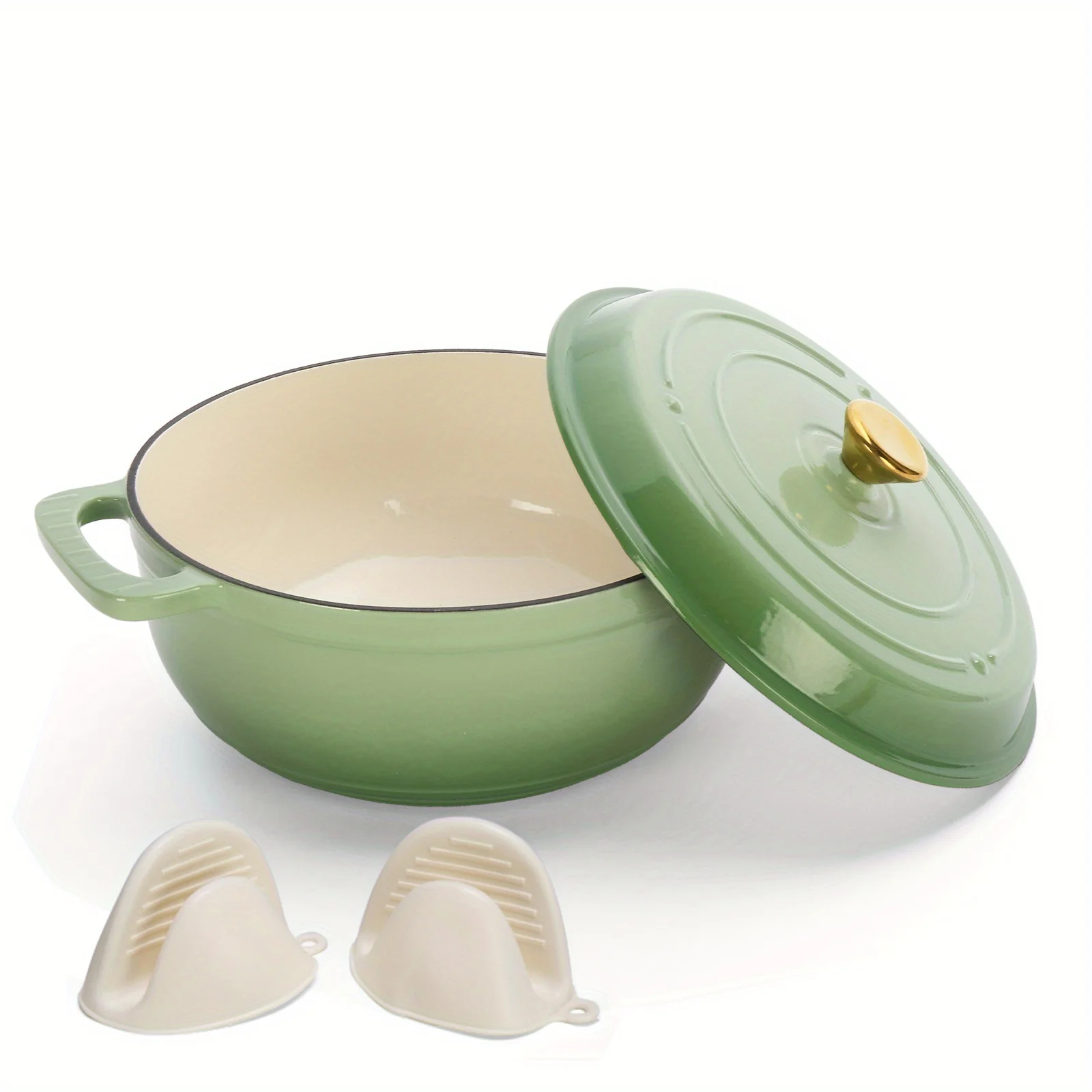 Enameled Cast Iron Dutch Oven Available in 12 Pounds, with Capacities of 5 Quarts, And Features a Triple Moisture Lock
Enameled Cast Iron Dutch Oven Available in 12 Pounds, with Capacities of 5 Quarts, And Features a Triple Moisture Lock