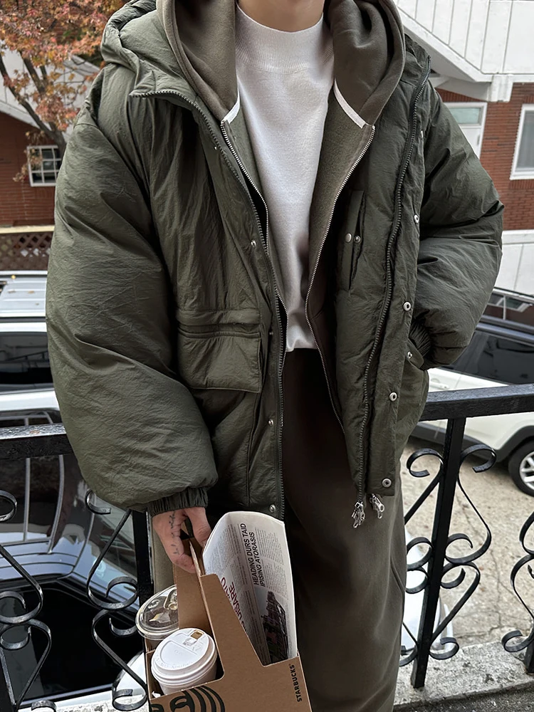 SYUHGFA Korean Style Men's Padded Jackets Hoooded Fake Two Pieces Zipper Solid Color Loose New Winter Male Clothing Fashion
SYUHGFA Korean Style Men's Padded Jackets Hoooded Fake Two Pieces Zipper Solid Color Loose New Winter Male Clothing Fashion