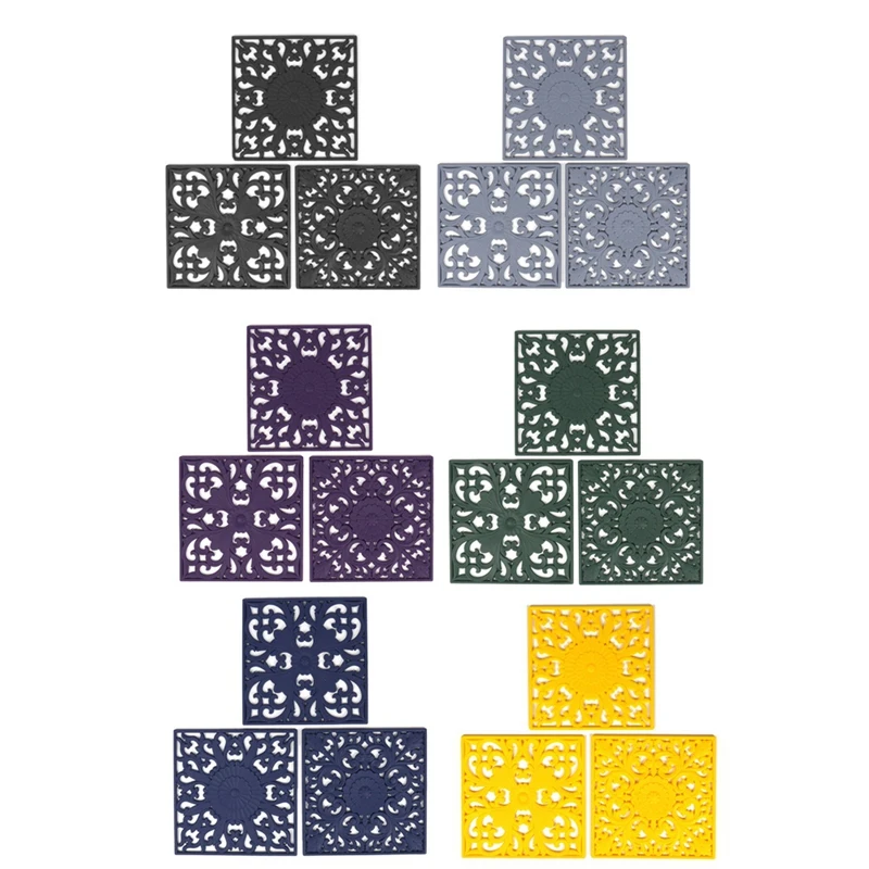 3Pcs/Set Square 3D Embroider Silicone Placemat Tableware Oil Resistant Heat Insulation Tablemat Coaster
3Pcs/Set Square 3D Embroider Silicone Placemat Tableware Oil Resistant Heat Insulation Tablemat Coaster