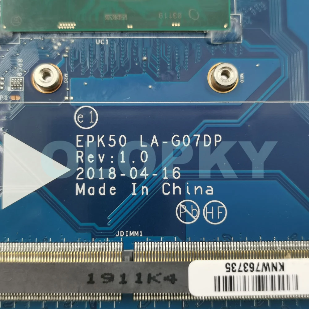 LA-G07EP LA-G07DP with I3 I5 I7 CPU For HP Pavilion 15-DA 250 G7 Laptop Motherboard L20373-601 L20374-601 L20369-601 DDR4
LA-G07EP LA-G07DP with I3 I5 I7 CPU For HP Pavilion 15-DA 250 G7 Laptop Motherboard L20373-601 L20374-601 L20369-601 DDR4