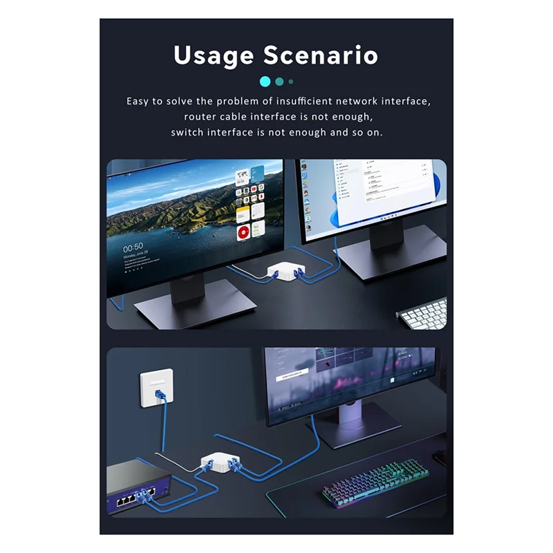 Universal Network Cable Extension Ethernet Splitter High Speed Usb C Power Gigabit Internet Rj45 Splitter Adapter
Universal Network Cable Extension Ethernet Splitter High Speed Usb C Power Gigabit Internet Rj45 Splitter Adapter