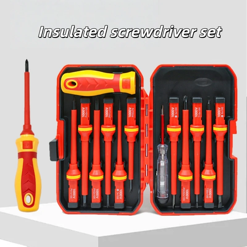 High Voltage Insulated Screwdrivers Kit Magnetic Replaceable Slotted Bits Electrician Tools for Auto Motorcycle Circuit Repair
High Voltage Insulated Screwdrivers Kit Magnetic Replaceable Slotted Bits Electrician Tools for Auto Motorcycle Circuit Repair