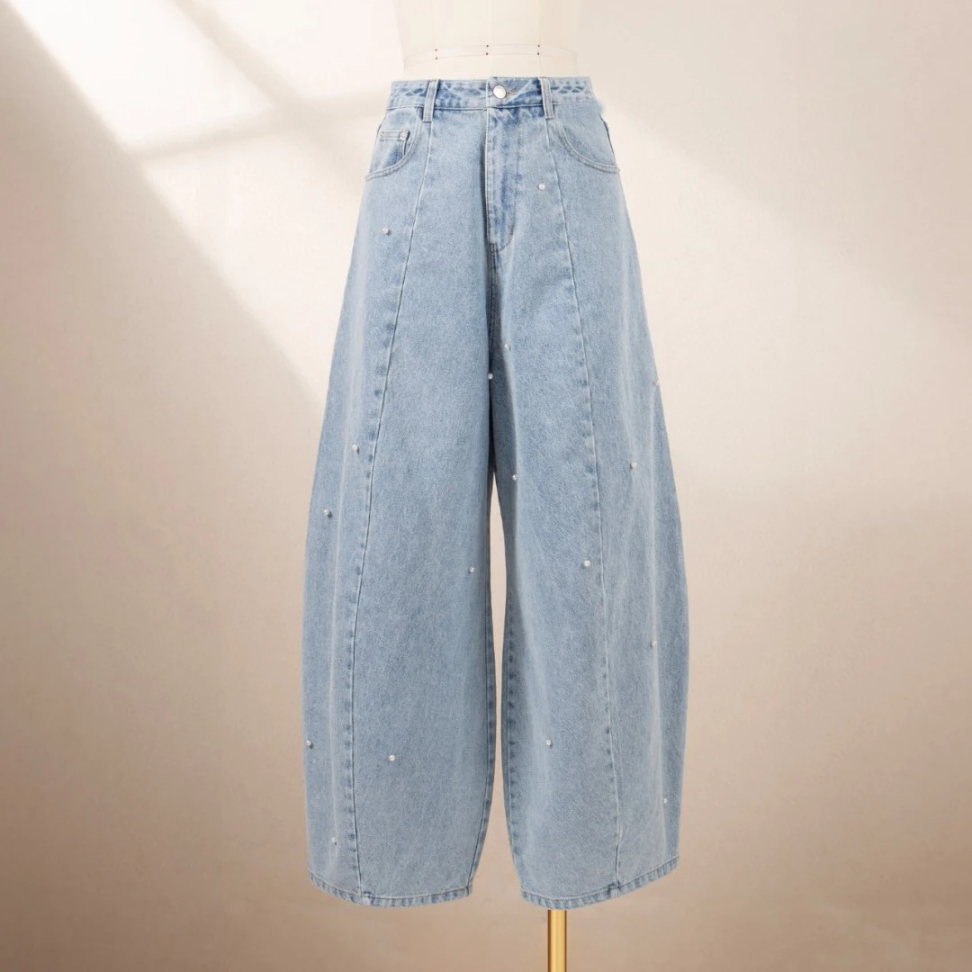 women's fashion jeans spring summer new high quality luxury pear denim cowboy casual pants trouse 2025
women's fashion jeans spring summer new high quality luxury pear denim cowboy casual pants trouse 2025