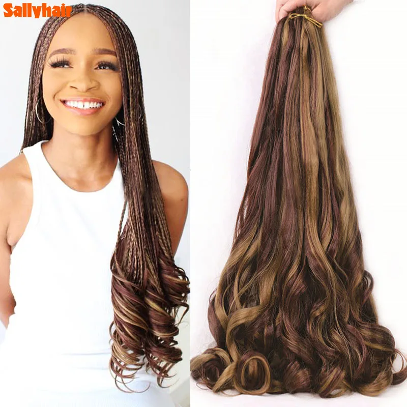 Синтетические спиральные кудри Sallyhair, плетение крючком, наращивание волос, высокотемпературное волокно, французские вьющиеся плетение волос, 22/24 дюйма
Синтетические спиральные кудри Sallyhair, плетение крючком, наращивание волос, высокотемпературное волокно, французские вьющиеся плетение волос, 22/24 дюйма