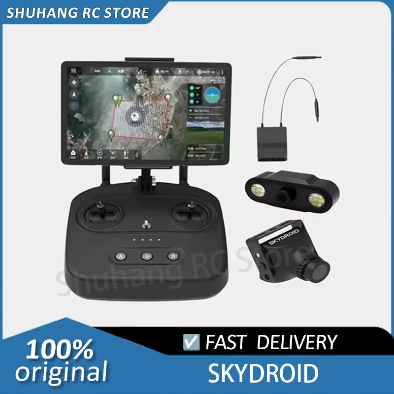 Skydroid T10 10CH 2.4GHZ FHSS Remote Control R10 Receiver PFV Camera/10km Digital Map Transmission Four-In-One Plant Protection 
Skydroid T10 10CH 2.4GHZ FHSS Remote Control R10 Receiver PFV Camera/10km Digital Map Transmission Four-In-One Plant Protection
