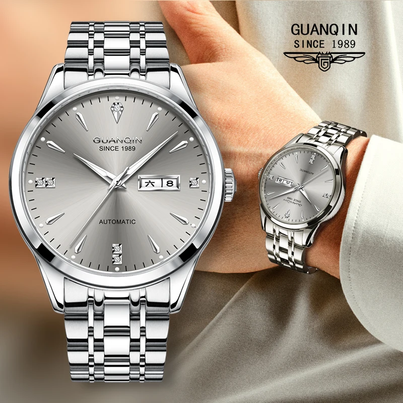 GUANQIN Automatic Mechanical Watch For Man Business Stainless Steel Band Waterproof Wristwatch Fashion Origin Brand Men's Gifts
GUANQIN Automatic Mechanical Watch For Man Business Stainless Steel Band Waterproof Wristwatch Fashion Origin Brand Men's Gifts