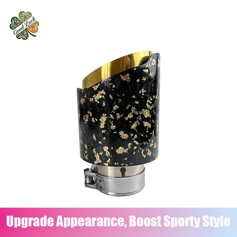 1pc Carbon Fiber Stainless Steel Car Exhaust Pipe Tail Pipe Decorative Muffler with Gold Foil Satin Finish Car Tip Universal Acc
1pc Carbon Fiber Stainless Steel Car Exhaust Pipe Tail Pipe Decorative Muffler with Gold Foil Satin Finish Car Tip Universal Acc
