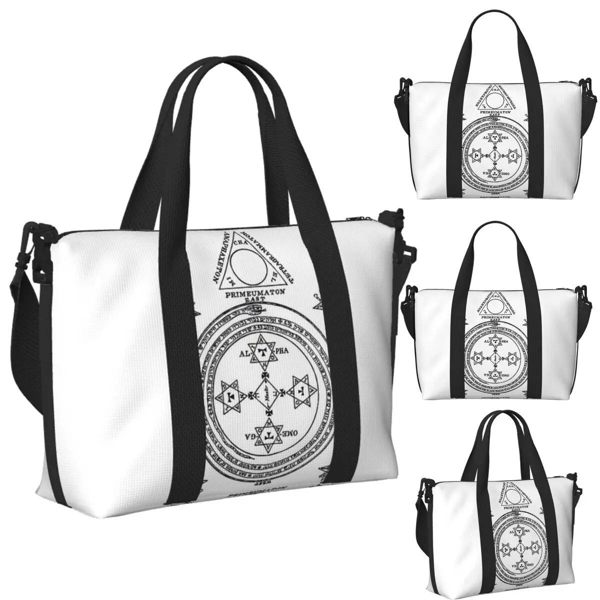 Solomon Circle Goetia Black N White Пляжная дорожная сумка Большая вместительная сумка-тоут для спортзала Спортивная женская дорожная сумка для покупок 
Solomon Circle Goetia Black N White Пляжная дорожная сумка Большая вместительная сумка-тоут для спортзала Спортивная женская дорожная сумка для покупок