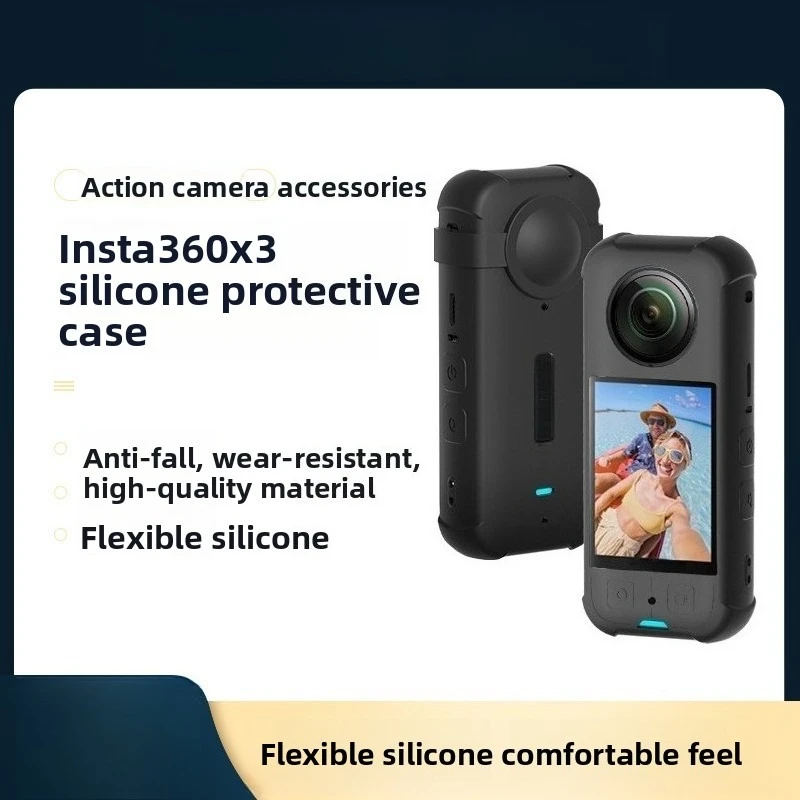 Silicone Protective Case Waterproof Dustproof Dropproof Body Lens Protective Case Action Camera Accessories For Insta360 X3
Silicone Protective Case Waterproof Dustproof Dropproof Body Lens Protective Case Action Camera Accessories For Insta360 X3