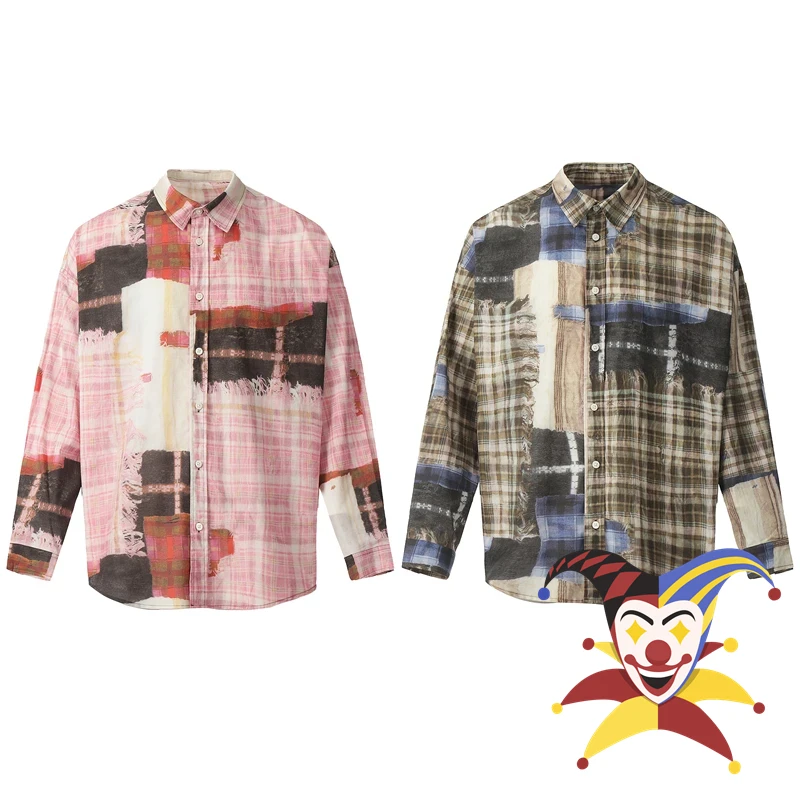 Grid patterned cotton 3D printed pleated loose long sleeved shirt Men Women Wrinkles Casual Loose Fit Shirts
Grid patterned cotton 3D printed pleated loose long sleeved shirt Men Women Wrinkles Casual Loose Fit Shirts